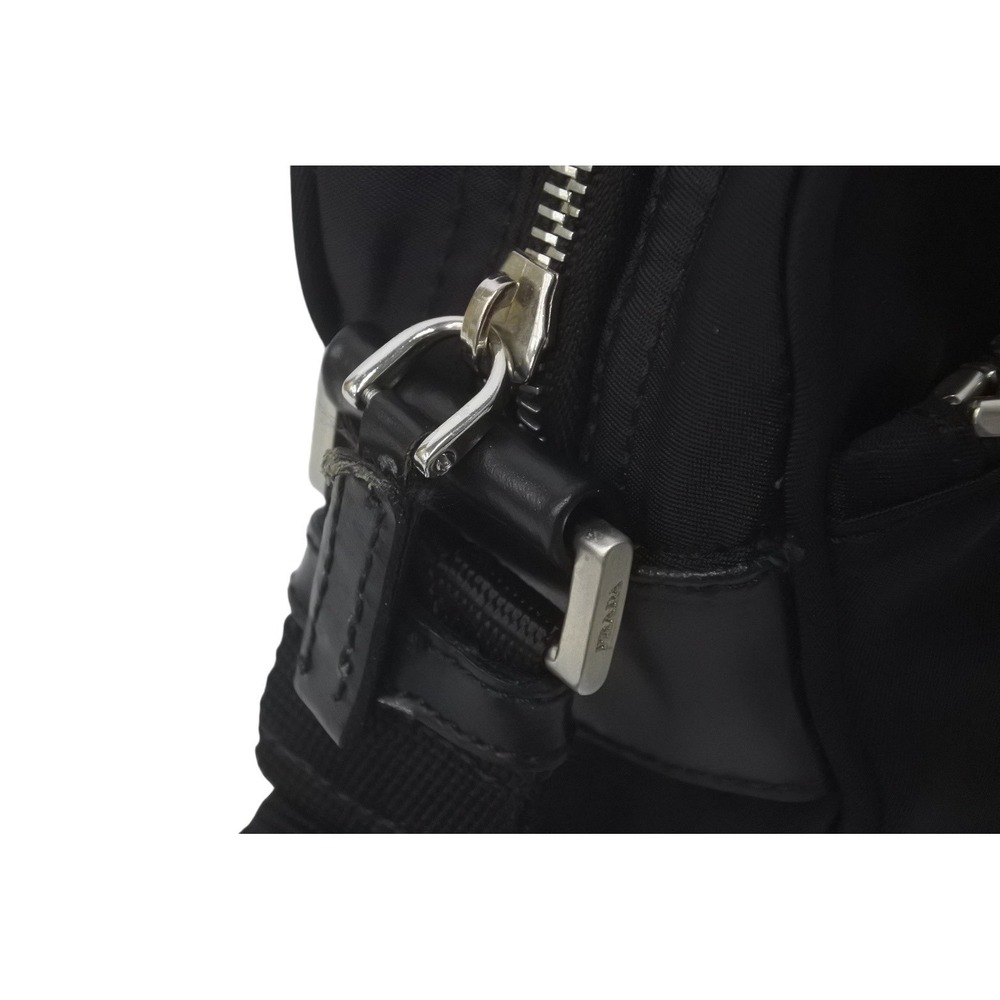 Prada Logo Black Nylon Bag Shoulder Nero Triangle - Picture 3 of 10